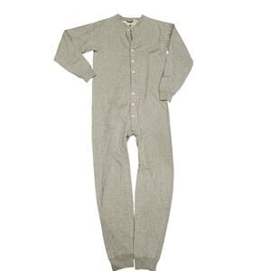 J. Crew oarsman one peice button down pajama gray mens small loungewear  *
